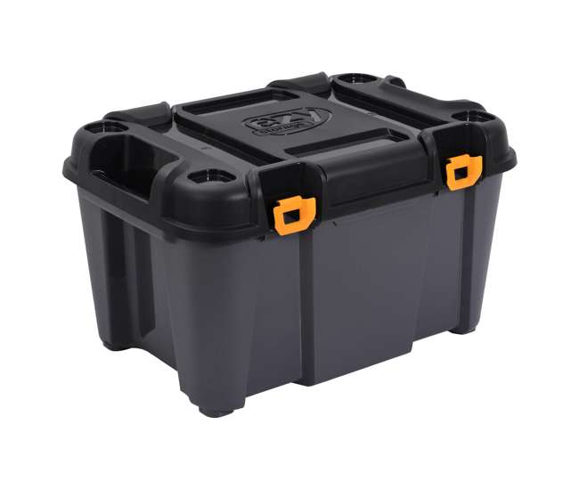 Ezy Storage 31730 Bunker 80 Liter Heavy Duty Storage Container Tub Black Gray