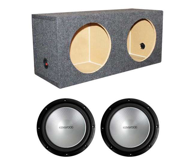 2 12 inch kenwood subwoofers with box