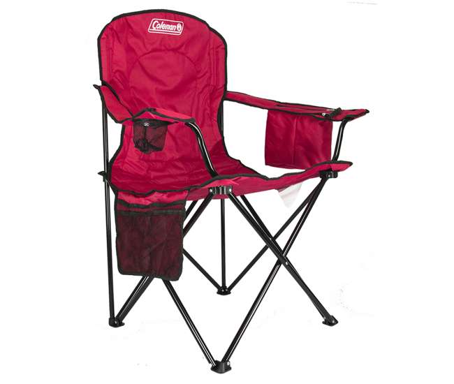 Coleman Cooler Quad Chair With Built In Cooler And Cup Holder Red 2000032009 2000020264