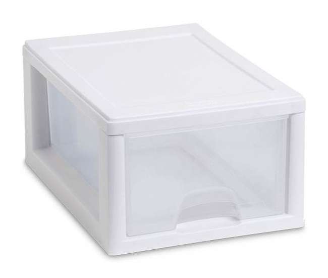 Sterilite Small Modular Stacking Storage Drawer Container Open