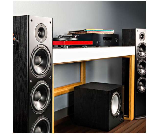 polk audio t50 home theater and music floor standing tower speaker