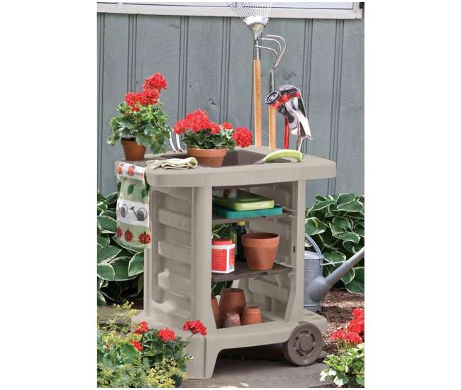 Suncast Gc1500bt Portable Outdoor Resin, Suncast Portable Garden Cart