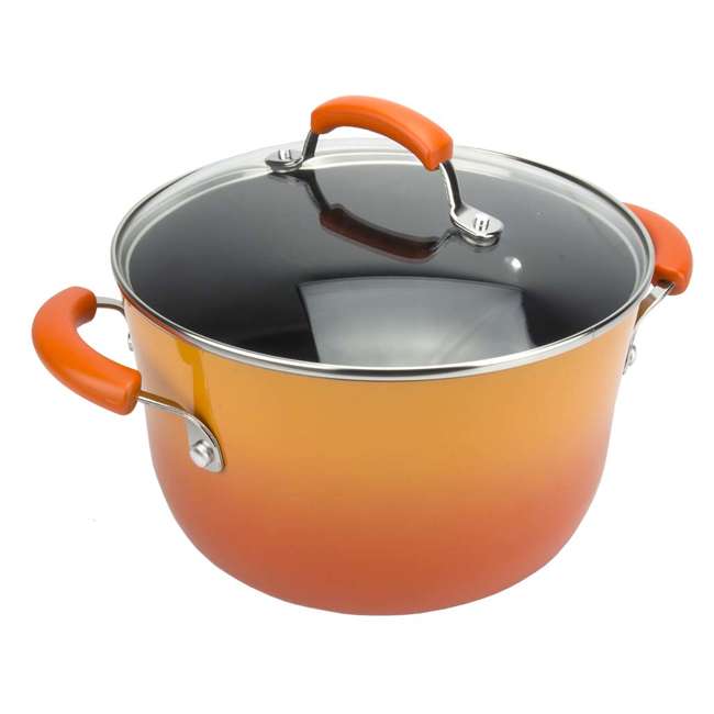 Rachael Ray 15Piece Kitchen NonStick Hard Enamel Cookware Set Orange