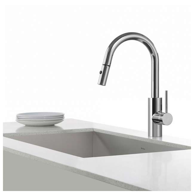 Kraus Oletto Single Handle Pull Down Kitchen Faucet Stainless