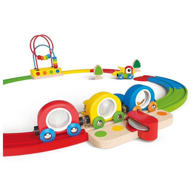 hape wooden railway table play set