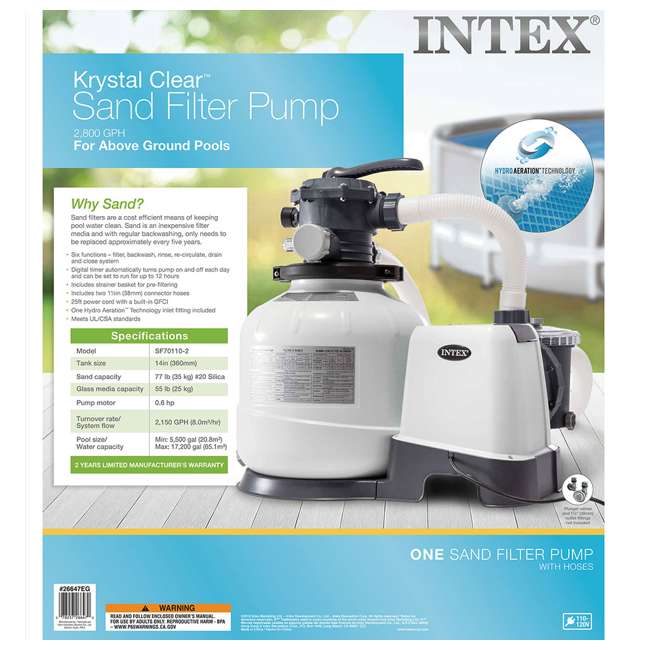 Intex 2800 GPH Above Ground Pool Sand Filter Pump | 26647EG