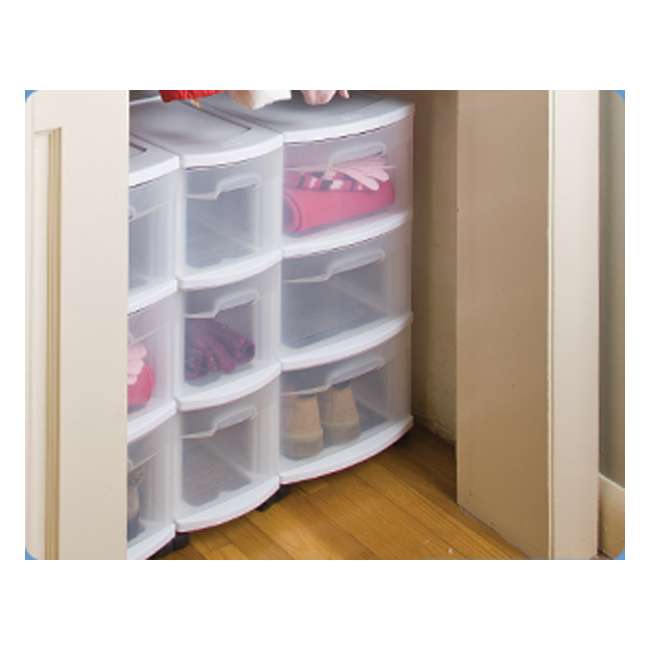 Sterilite 3 Drawer Narrow Storage Cart 3 Pack 27308003 3 X 2730