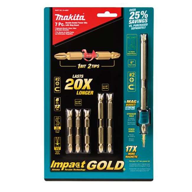Makita Impact Gold 7Piece DoubleEnded Power Bits B44987