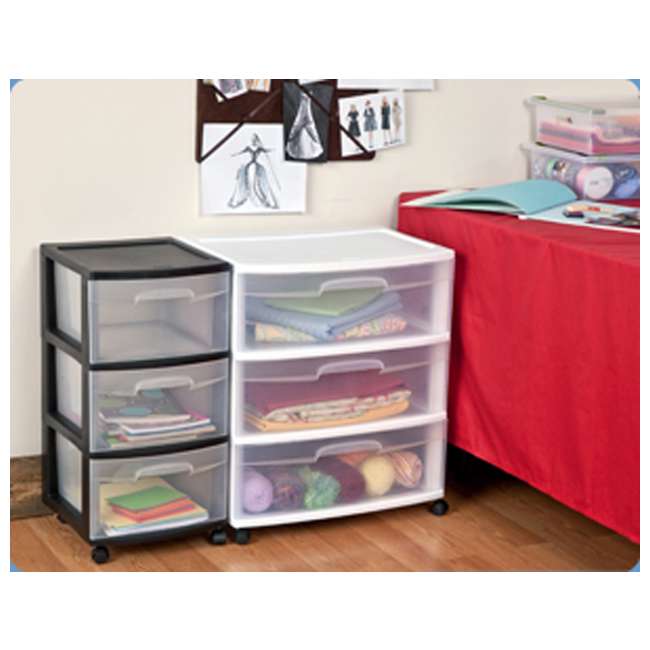 Sterilite 3 Wide Drawer Storage Cart 2 Pack 2930