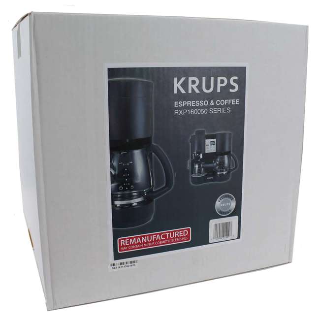 Krups XP1600 Coffee Maker and Steam Espresso Machine Combination, Black
