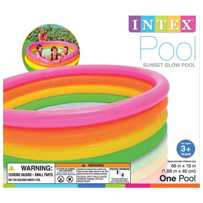 intex sunset glow 4 ring paddling pool
