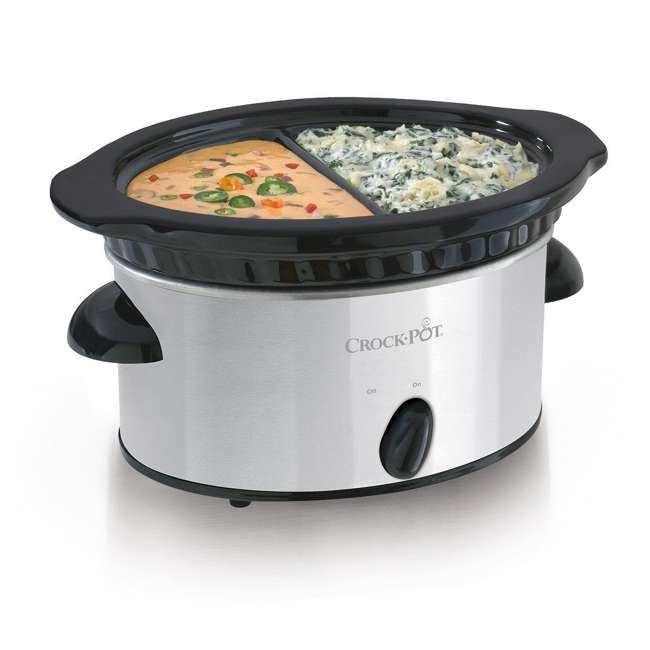 CrockPot Scddss Double Dipper Warmer Slow Cooker Stainless Countertop
