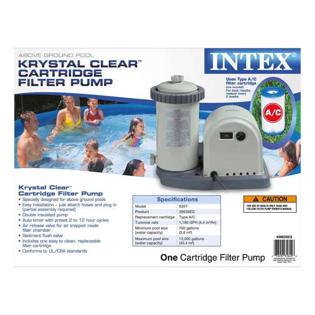 Intex 1500 GPH (Model 635T) Easy Set Pool Filter Pump with Timer & GFCI
