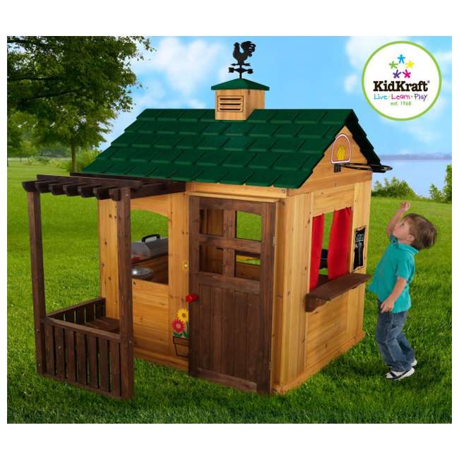 KidKraft Activity Playhouse Outdoor Wood Clubhouse 00156