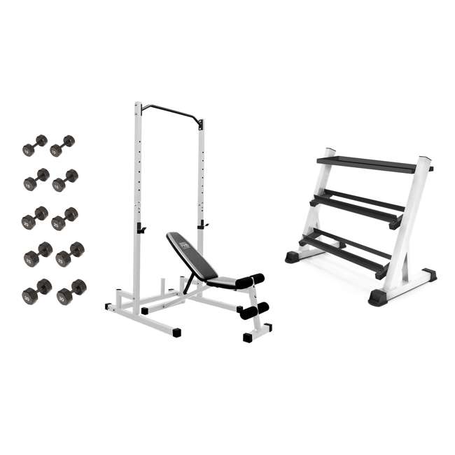 Marcy Deluxe 3 Tier Dumbell Rack Stand Weight Bench Hex