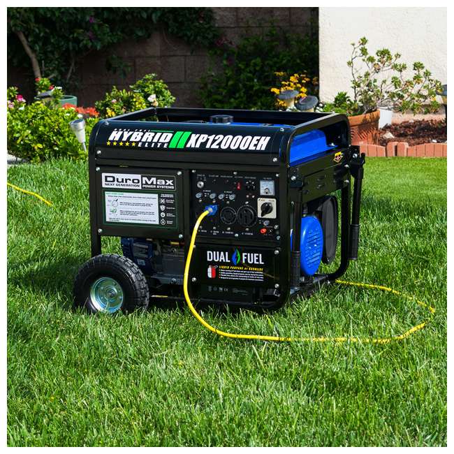 DuroMax 12000 Watt Portable Hybrid Generator & Generator Cover, Black