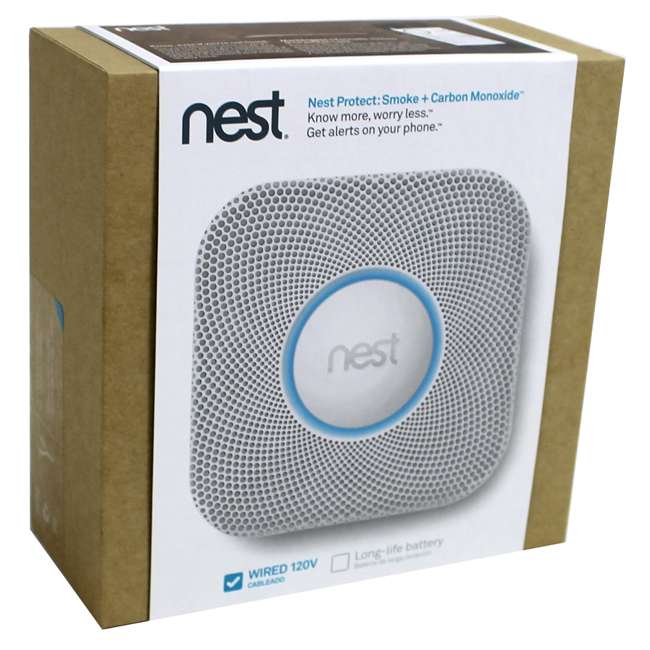 Nest S2001LW Smoke Detector and Carbon Monoxide Fire Alarm Wired (Pair)