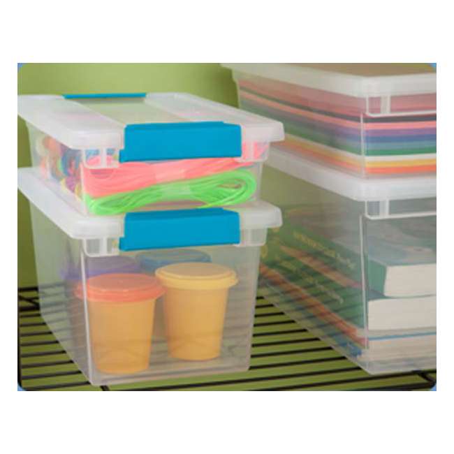 Sterilite 19638606 Small File Clip Box Clear Storage Tote Container with Lid 19618606