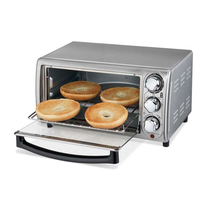 Hamilton Beach 4Slice Countertop Toaster Oven, Stainless Steel 31143