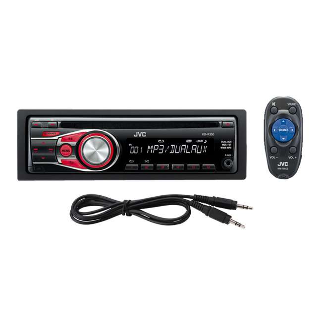 JVC KDR330 InDash CD/MP3 Player Receiver with Remote + Aux Cable