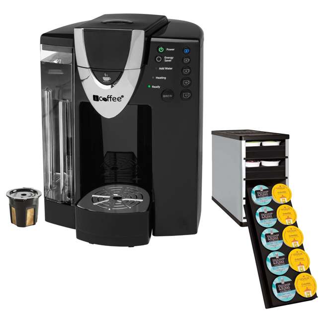 iCoffee Coffee Maker with Reusable KCup + 40 KCup Holder RSS300DAV