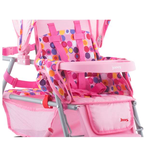 Joovy Toy Doll Caboose Pretend Play Stroller & Car Seat, Pink Dot JVY