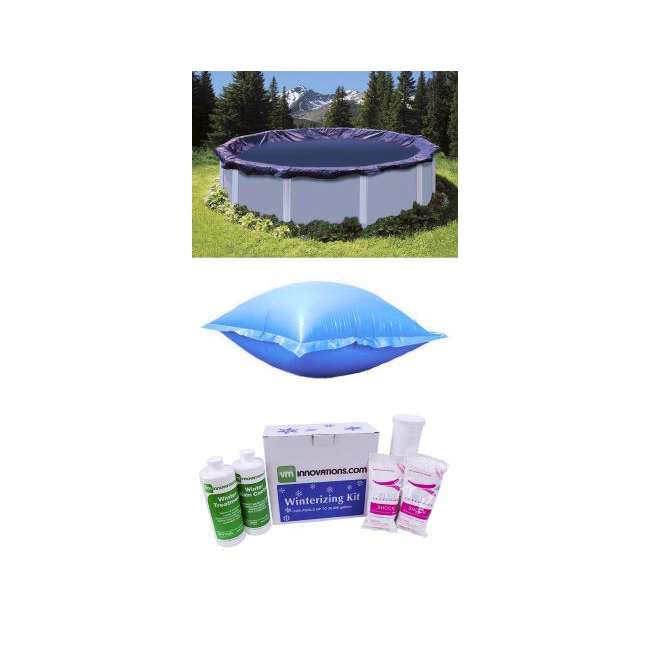 Swimline 15 Round Above Ground Pool Cover Leaf Net Air Pillow