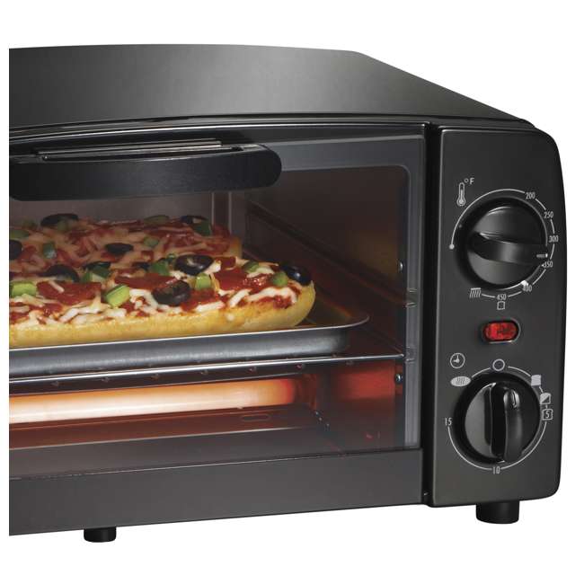 Proctor Silex 4Slice Toaster Oven Broiler, Black 31118R
