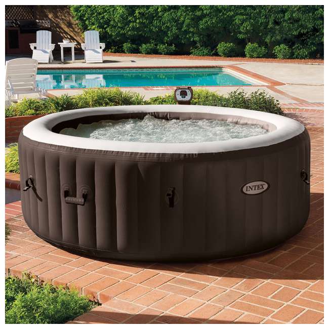 Intex Purespa 4 Person Inflatable Bubble Jet Portable Hot Tub With Bench Add On
