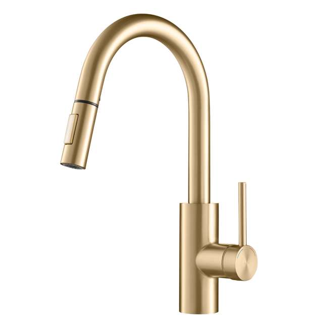 Kraus Oletto Single Handle Pull Down Gooseneck Sink Faucet Gold