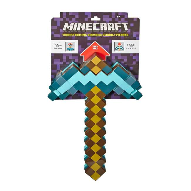 minecraft transforming pickaxe toy