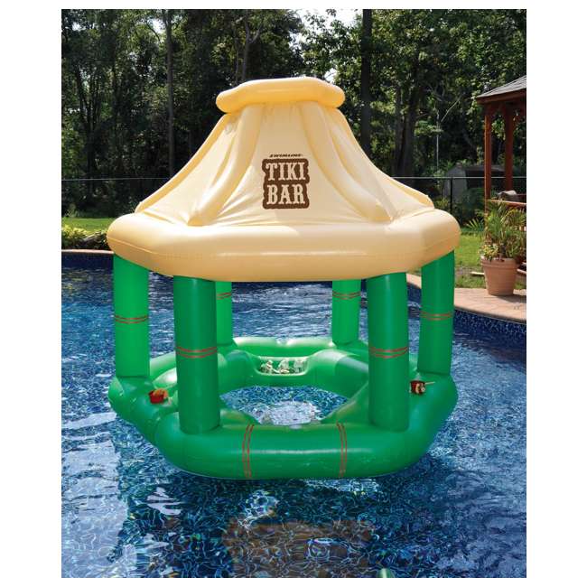 inflatable floating tiki bar