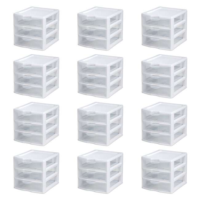 Sterilite Mini 3 Drawer Desktop Storage Unit 12 Pack 12 X 20738006