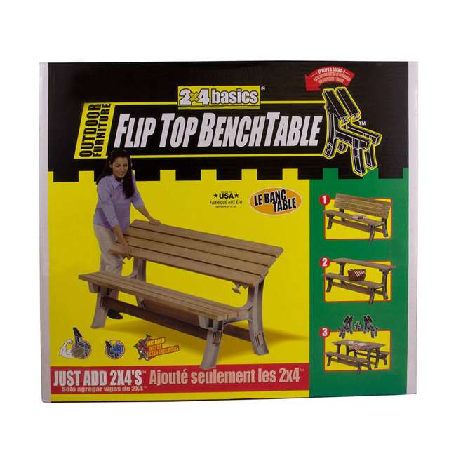 2x4 Basics Wood Convertible Custom Flip Top Outdoor Bench Hardware