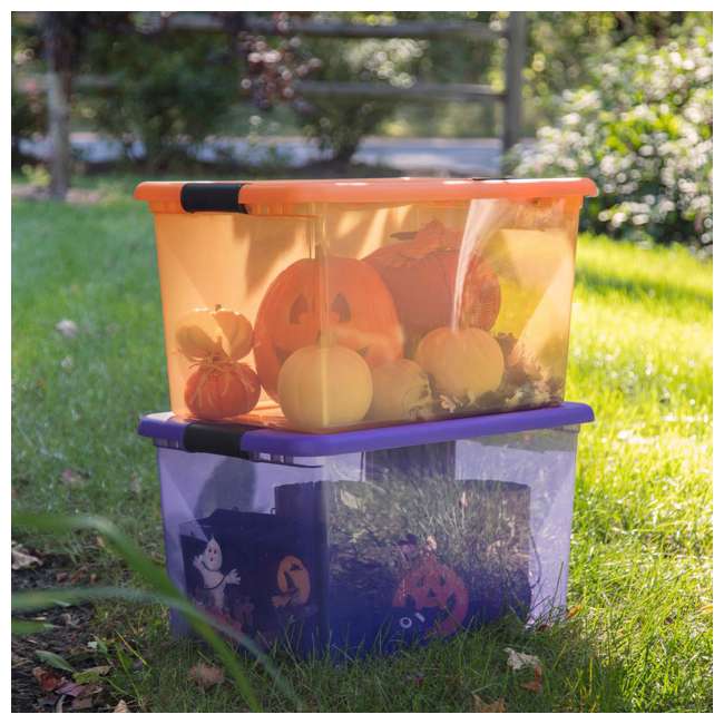 Sterilite 64Quart Latching Storage Bin, Purple (18 Pack) 18 x 14977306