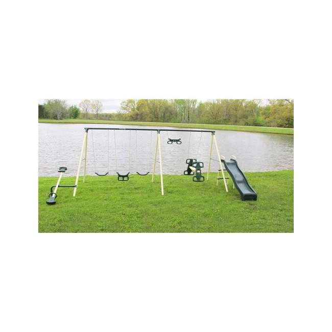 Flexible Flyer Big Adventure Swing Set with Slide, Swings, Trapeze