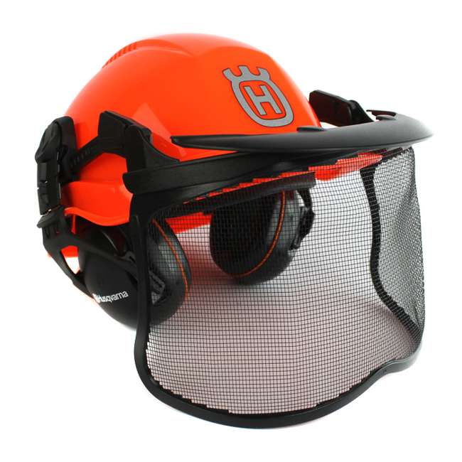 HUSQVARNA 531300090 ProForest ChainSaw Safety Helmet w/Earmuffs Visor