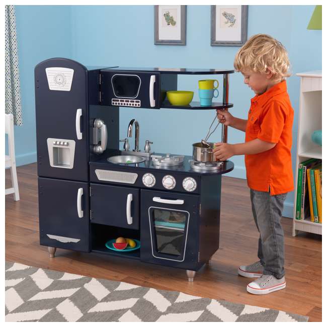 Kidkraft Retro Vintage Kids Wooden Play Kitchen 53296
