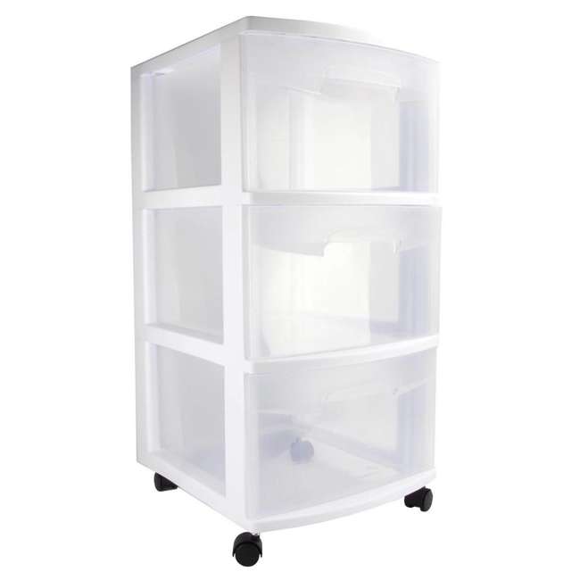 Sterilite 28308002 Ultra 3 Drawer Plastic Rolling Storage