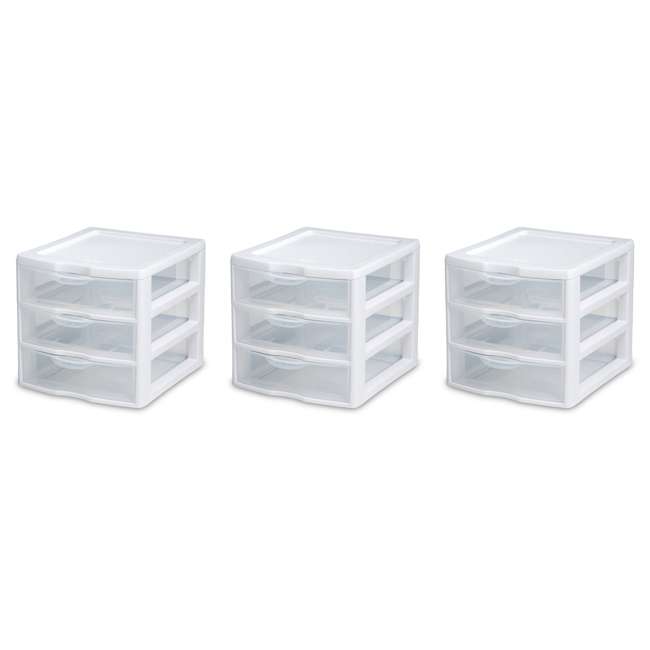Sterilite 20938003 Wide Portable Countertop 3 Drawer Desktop