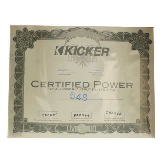 Kicker DX500.1 500W Mono D Power Amplifier + Remote + 4 Gauge Amp Kit