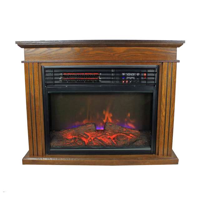 LifeSmart 1800 Sq.ft Infrared Quartz Fireplace LS2002FRP13 WL405BR