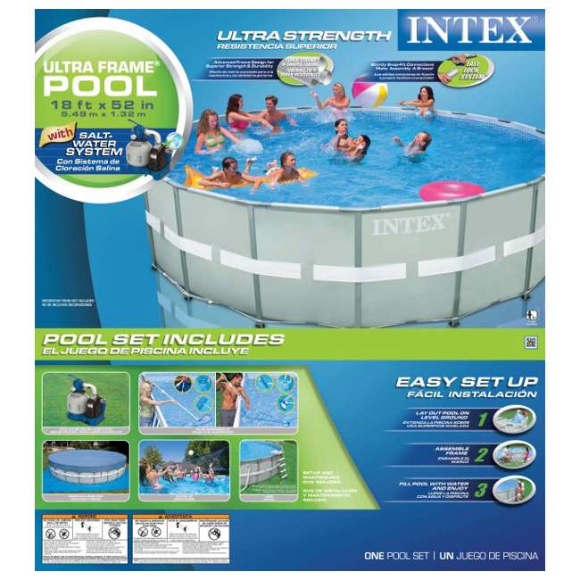 Intex 18 x 52 ultra frame swimming pool set w sand saltwater