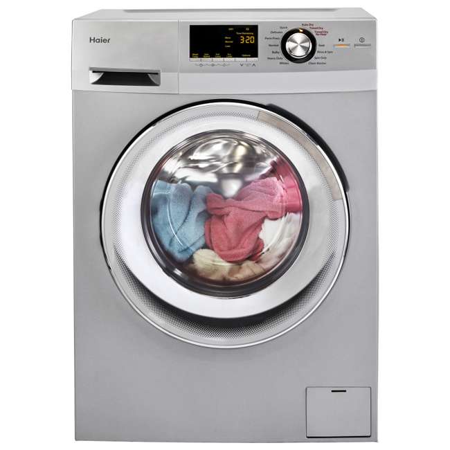 Haier 24-Inch Wide Front Load Washer And Dryer Combination, Silver ...