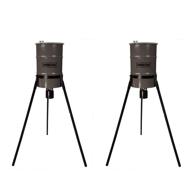 Moultrie 30 Gallon Pro Hunter Tripod Metal Deer Feeder 2 Pack