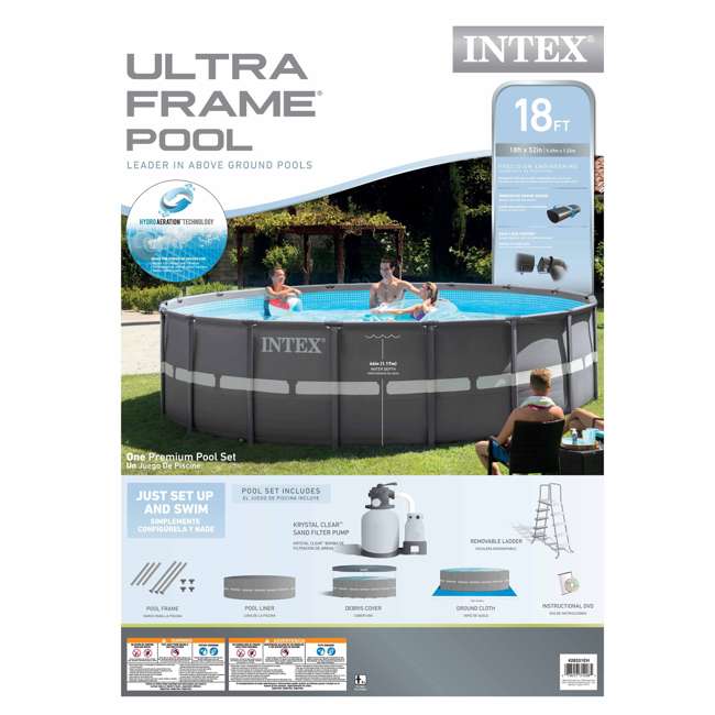 Intex 18 x 52 ultra frame swimming pool set with filter pump 28331eh