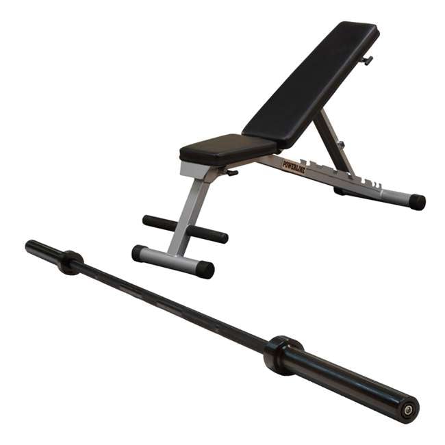 Body Solid Powerline Folding Multi Bench With Olympic Barbell