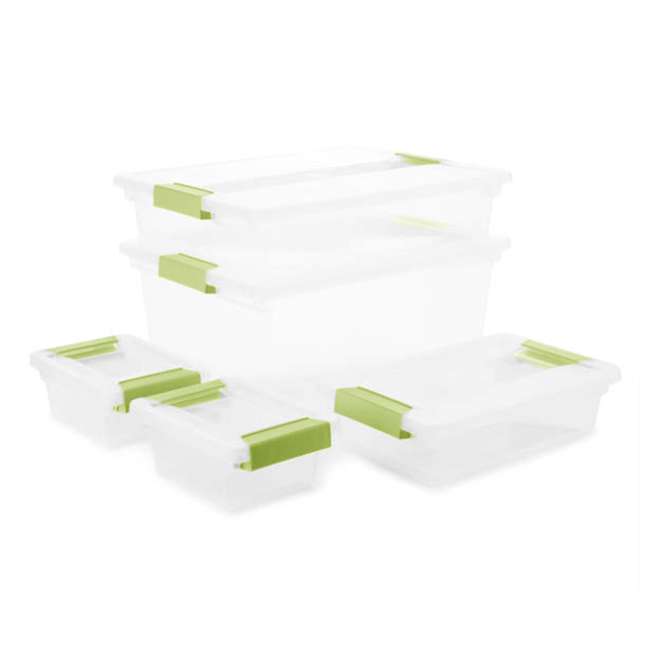 Sterilite 1962 Clip Box Set Plastic Stackable Storage Container