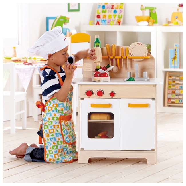 Hape Gourmet Kitchen Kid S Wooden Play Pretend Kitchen White