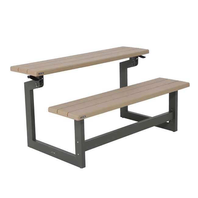 Lifetime Convertible Patio Bench to Table, Heather Beige 60157